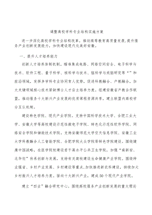 调整高校学科专业结构实施方案.docx