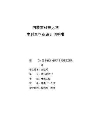 辽宁省某城镇污水处理工艺设计.docx