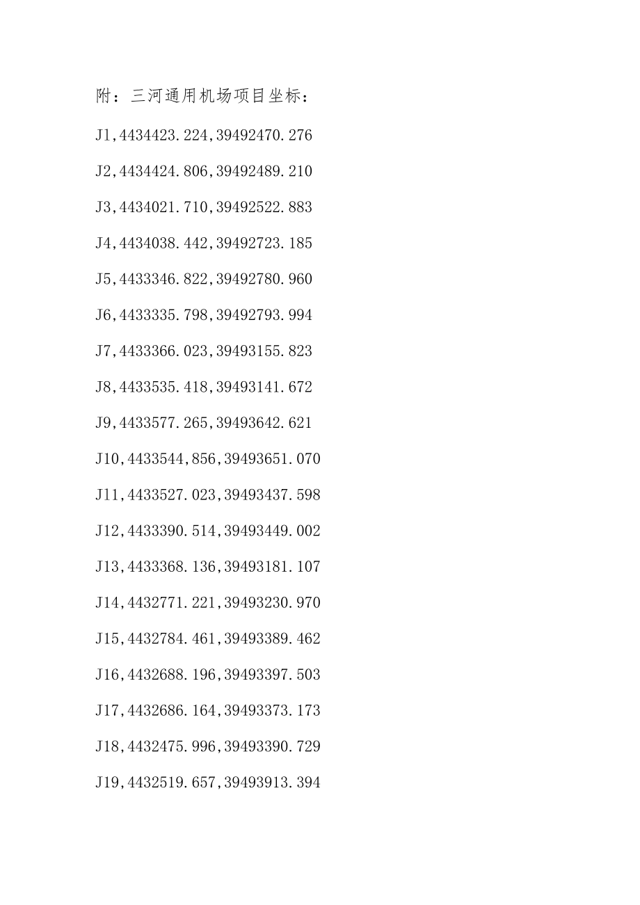 附：三河通用机场项目坐标：.docx_第1页