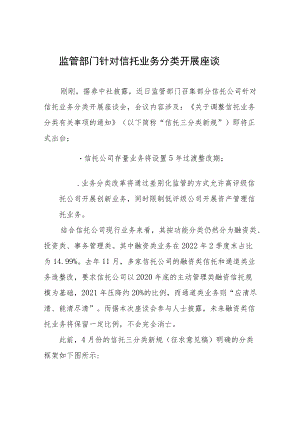 监管部门针对信托业务分类开展座谈.docx