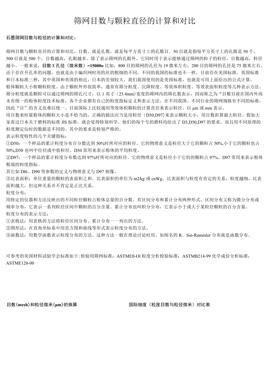 颗粒直径和目数表.docx_第1页