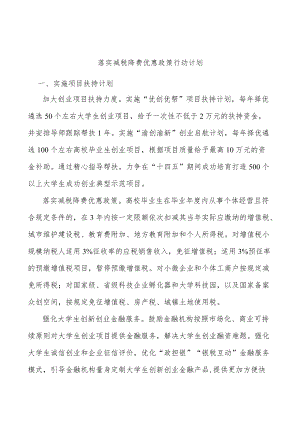 落实减税降费优惠政策行动计划.docx