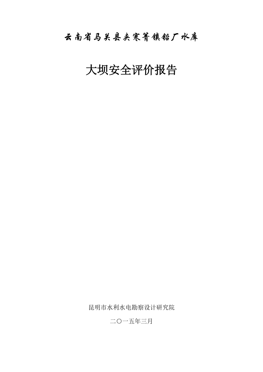 马关县夹寒箐镇铅厂大坝安全评价报告.docx_第1页