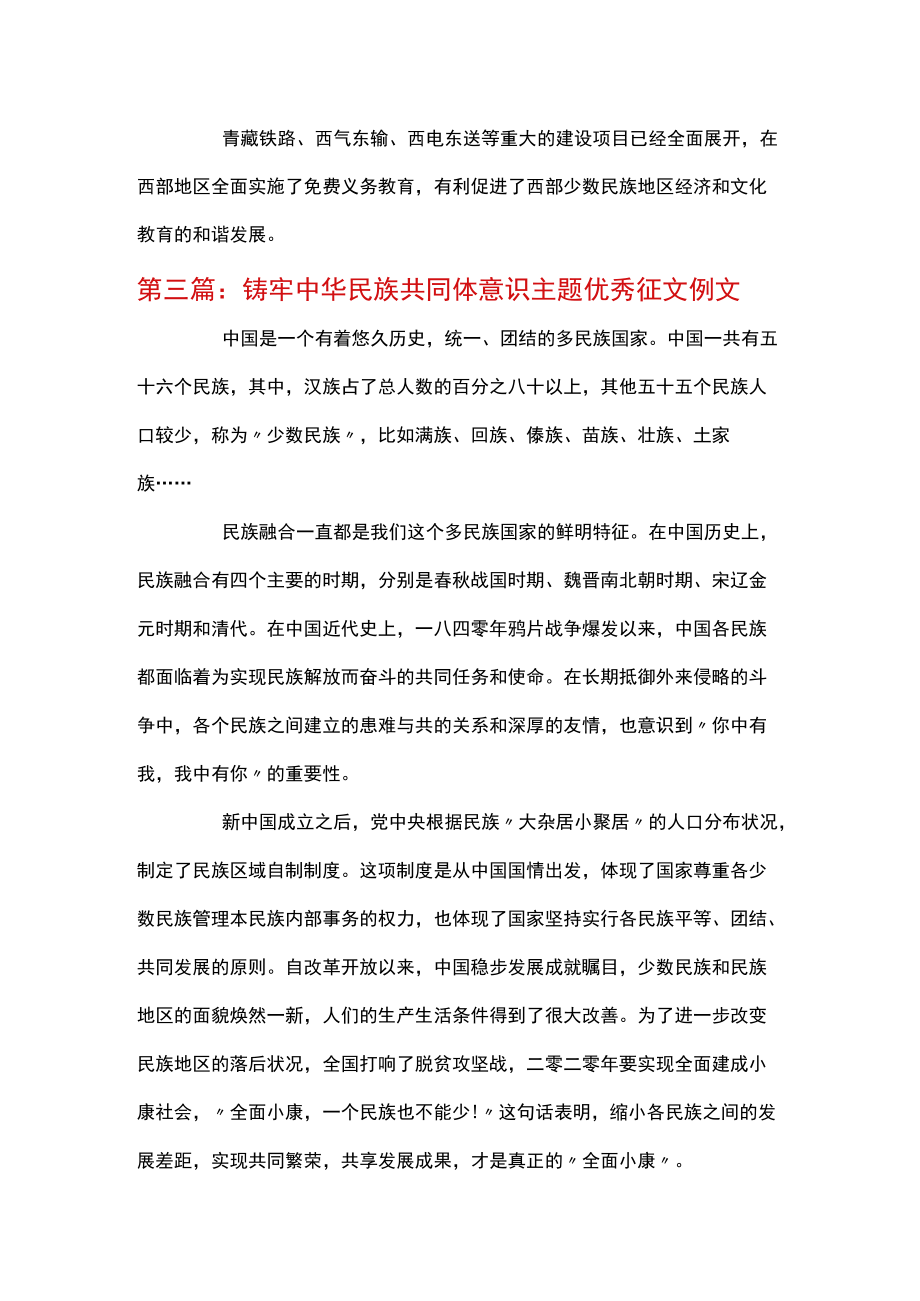 铸牢中华民族共同体意识主题优秀征文例文范文五篇.docx_第3页