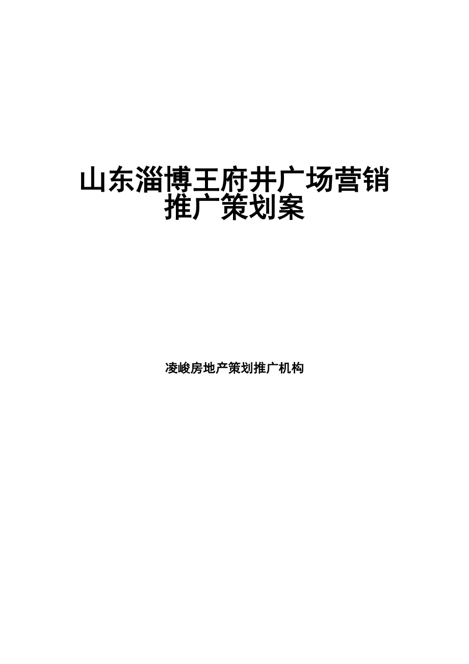 山东淄博王府进广场营销推广策划案（DOC89页）.docx_第1页