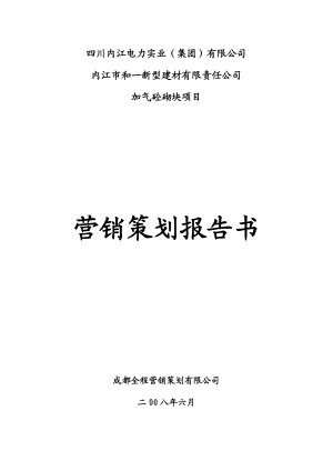 某建材公司加气砼砌块项目营销策划报告书.docx