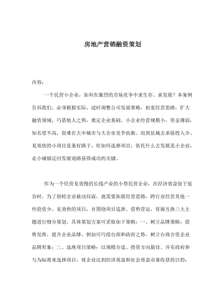 房地产营销融资策划.docx