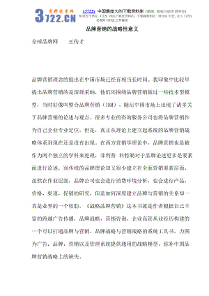 品牌营销的战略性意义.docx