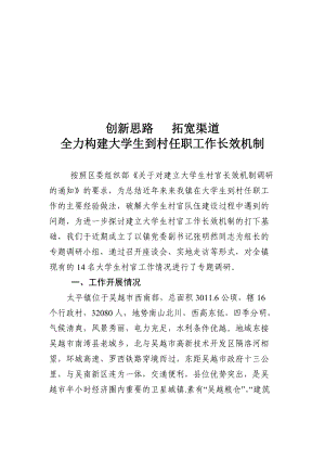 关于镇大学生村官调研报告.docx