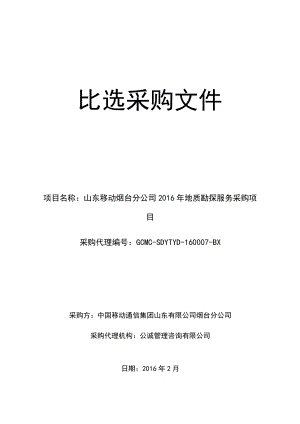 分公司XXXX年地质勘探服务采购项目比选采购文件.docx