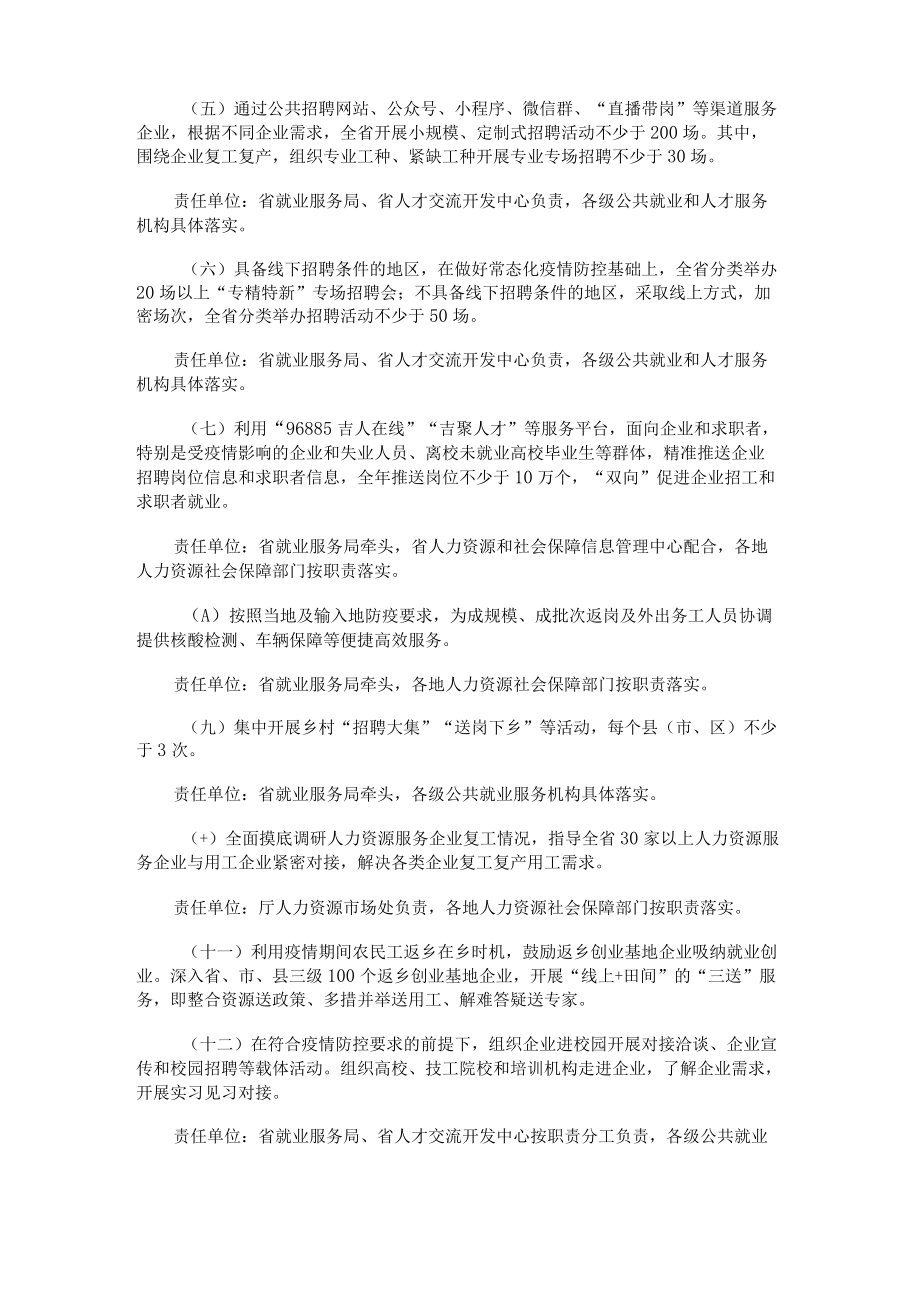 吉林省关于公布全省人力资源社会保障部门为企业办实事清单的通告.docx_第2页