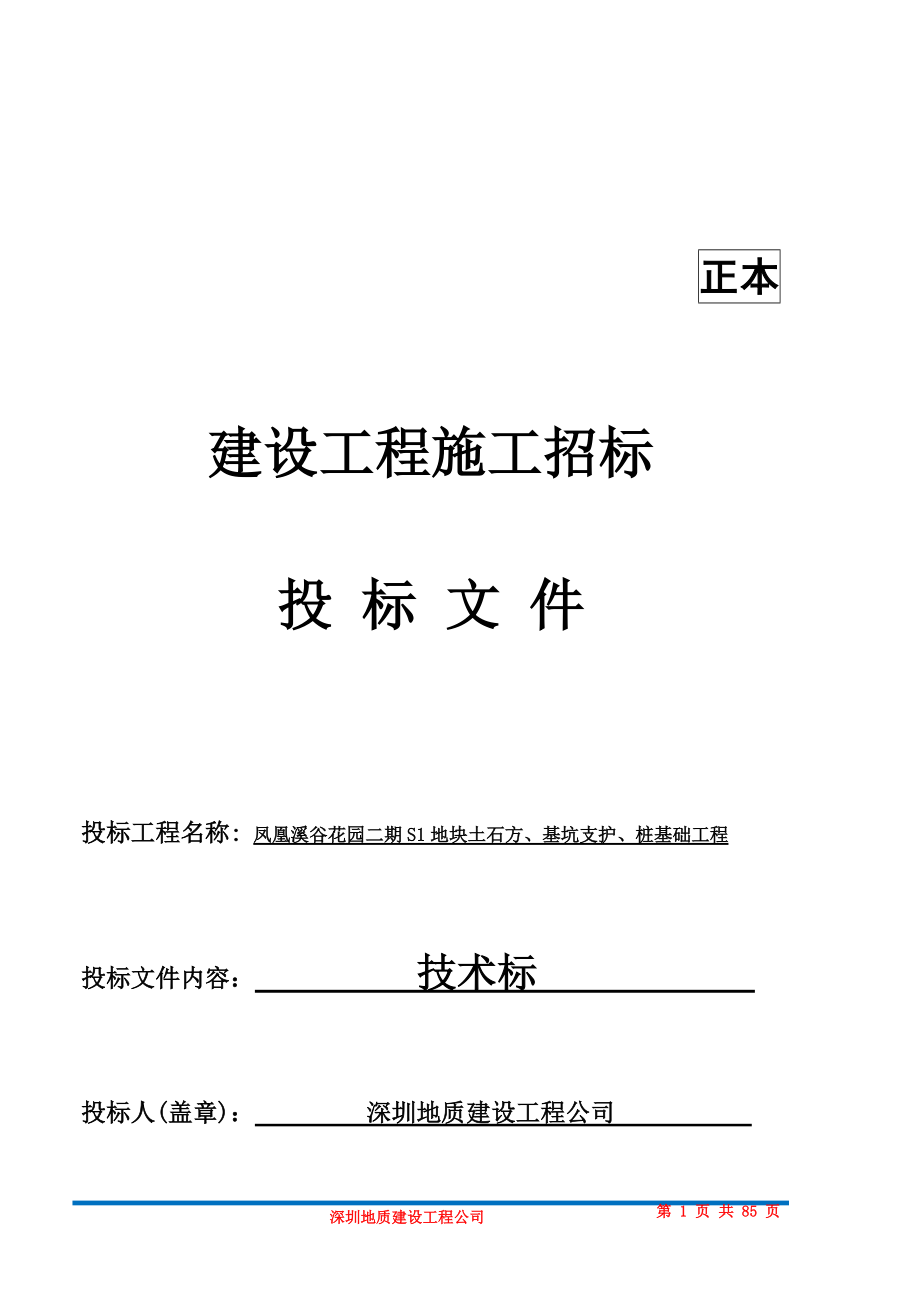 凤凰溪谷花园二期S1地块土石方、基坑支护桩基础工程方案.docx_第1页