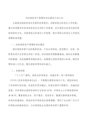 加快保险资产管理标准化建设行动计划.docx