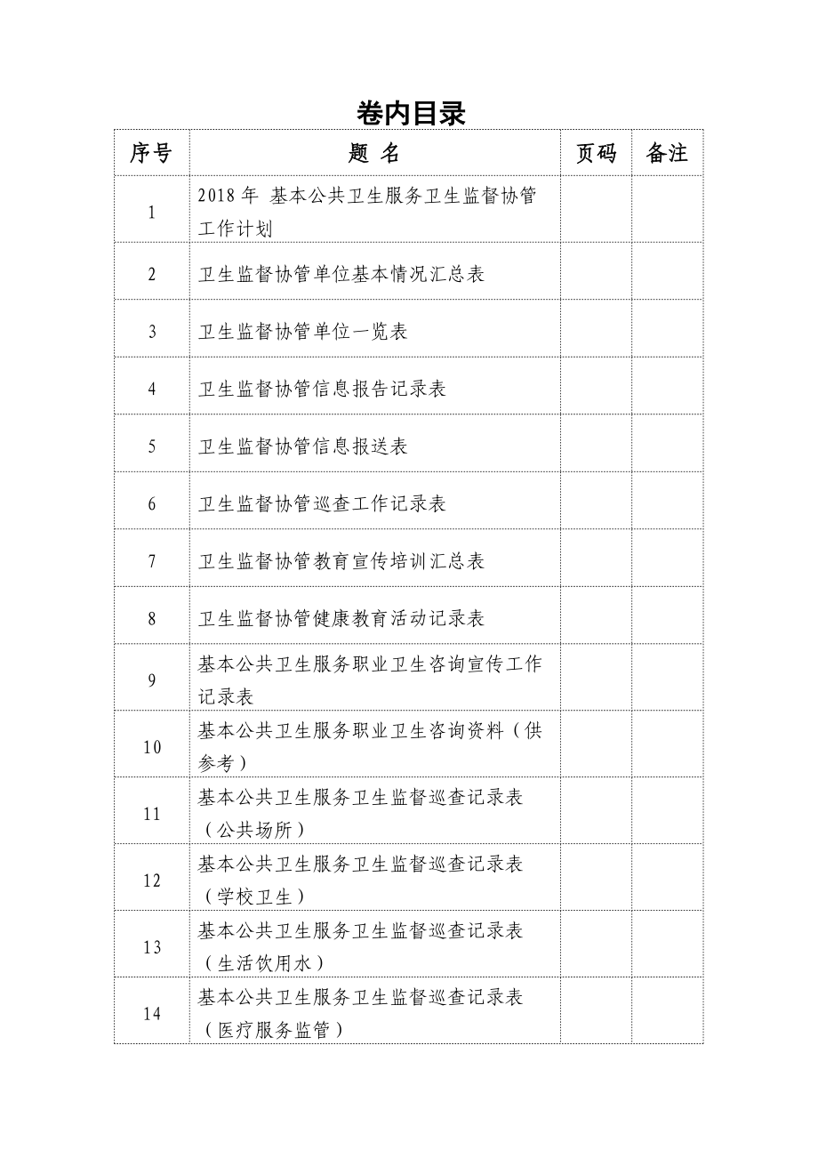 公共卫生服务卫生监督协管台账资料-全套完整版(DOC32页).doc_第2页