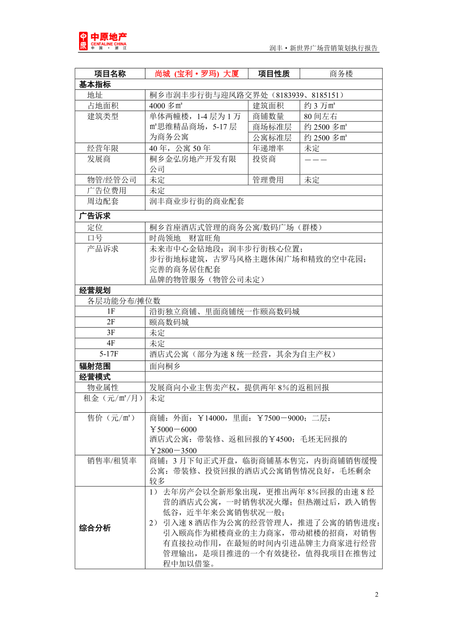 中原-浙江桐乡润丰新世界广场营销策划执行报告-90DOC.docx_第2页