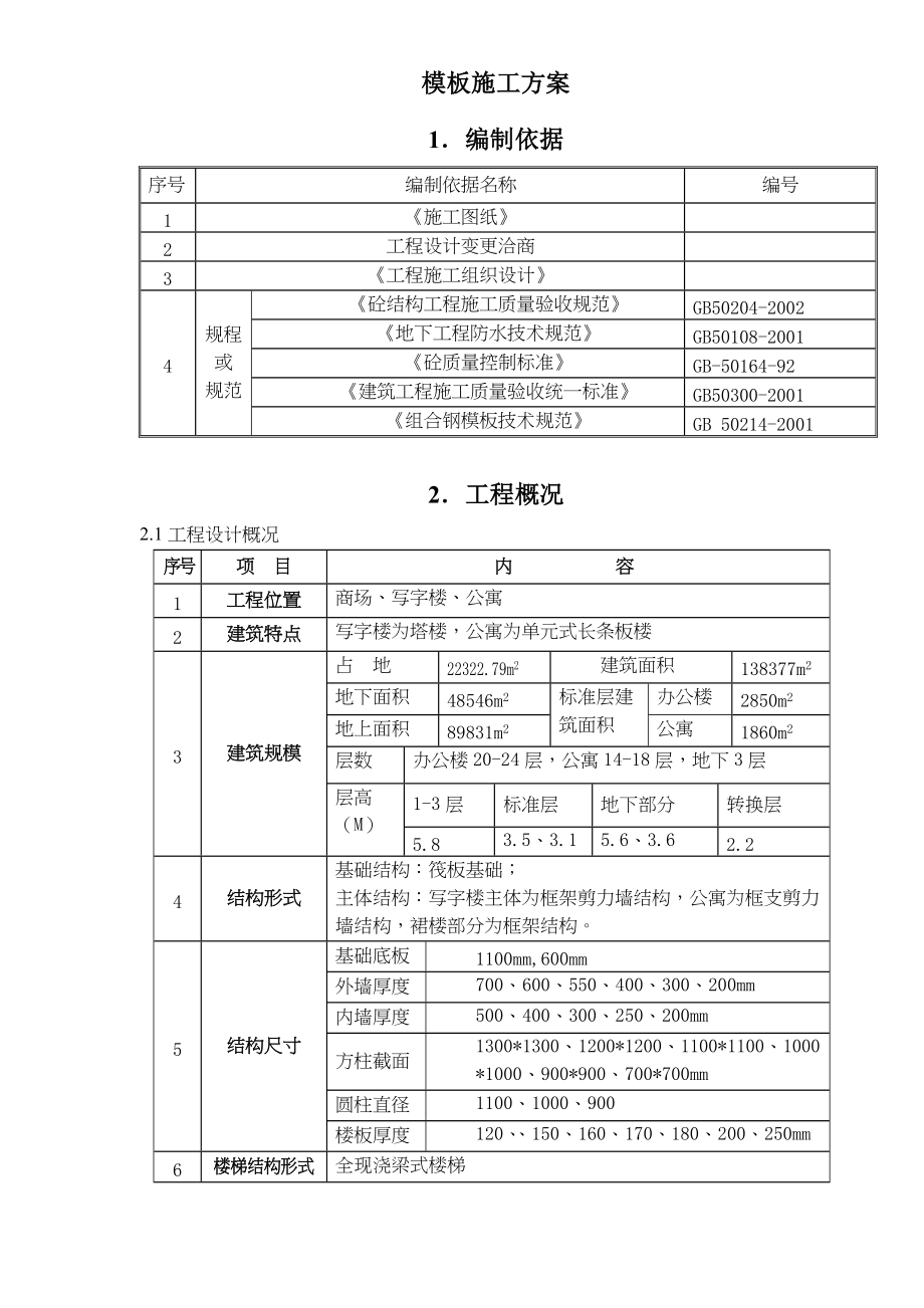 模板施工方案doc52(1).docx_第1页