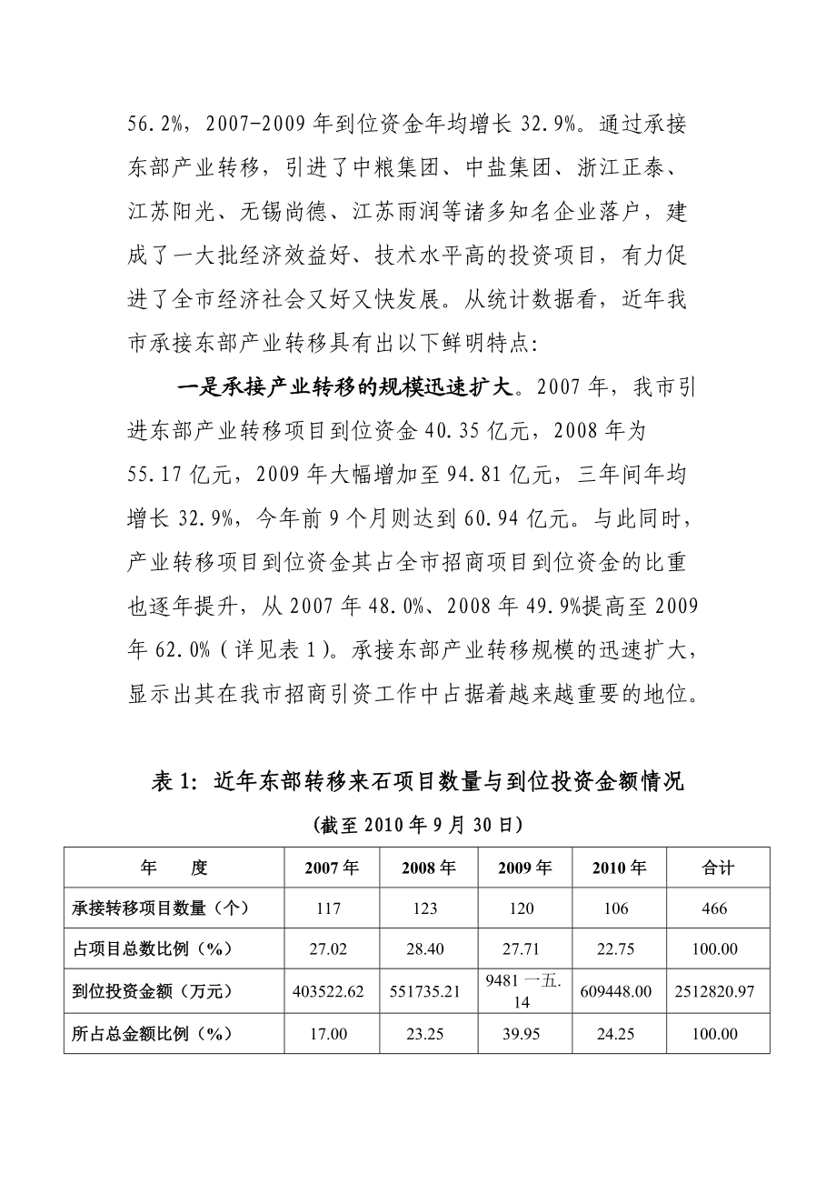 有关石嘴山市承接东部产业转移的调研报告.docx_第2页