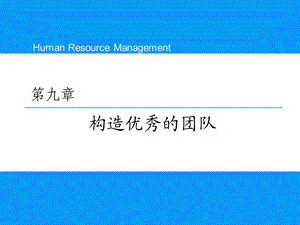 第九章 构造优秀的团队课件.ppt