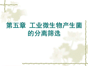 第五章 工业微生物产生菌的分离筛选课件.ppt