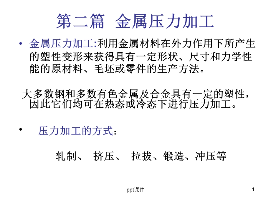 第三篇第一章 锻造基础知识和自由锻课件.ppt_第1页