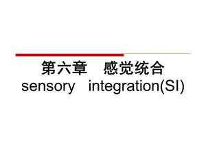 第六章 感觉统合课件.ppt