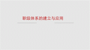 职级体系的建立与应用课件.ppt