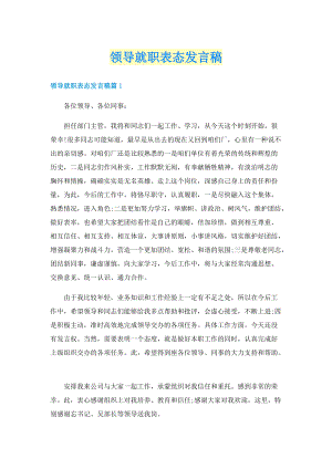 领导就职表态发言稿.doc