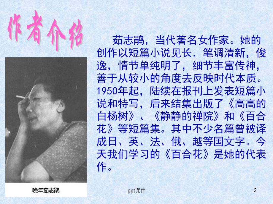 短篇小说百合花茹志鹃课件.ppt_第2页