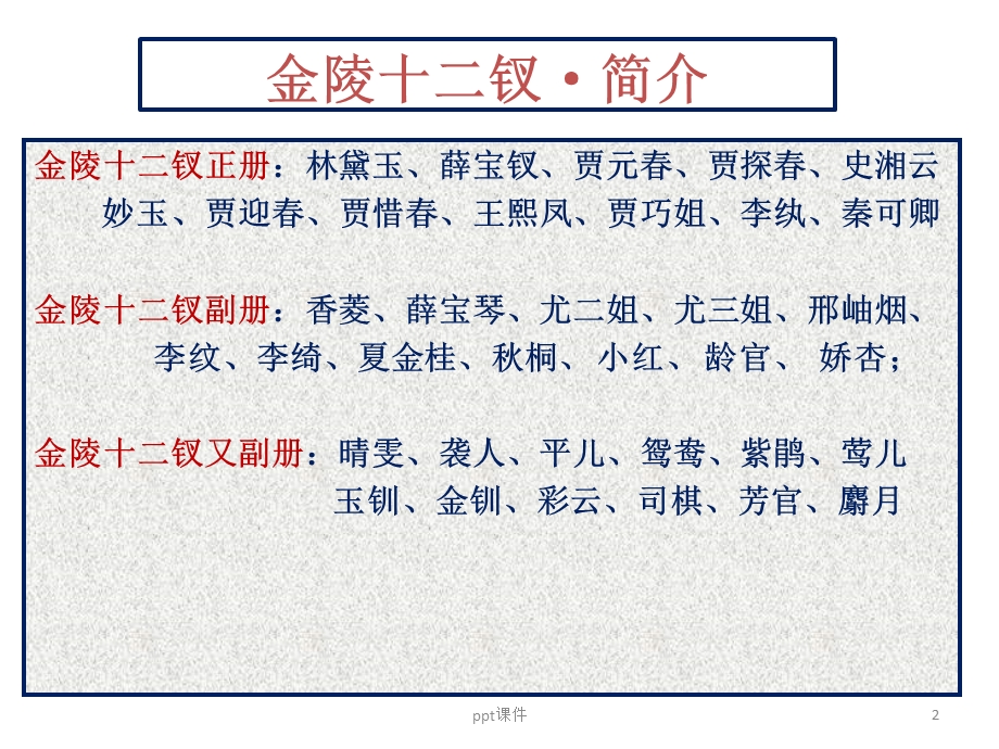 红楼梦金陵十二钗判词及解读课件PPT.ppt_第2页