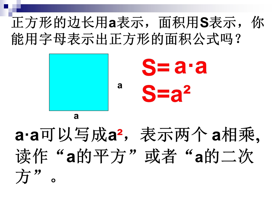 用字母表示出正方形正方形的面积公式课件.ppt_第3页