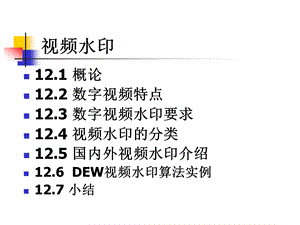 视频版权保护 数字视频水印要点课件.ppt