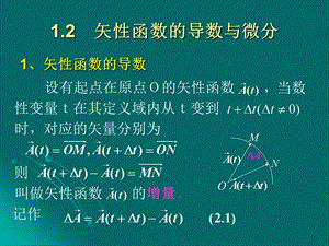 矢性函数的导数与微分解读课件.ppt