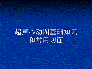 超声心动图基础知识和常用切面课件.ppt