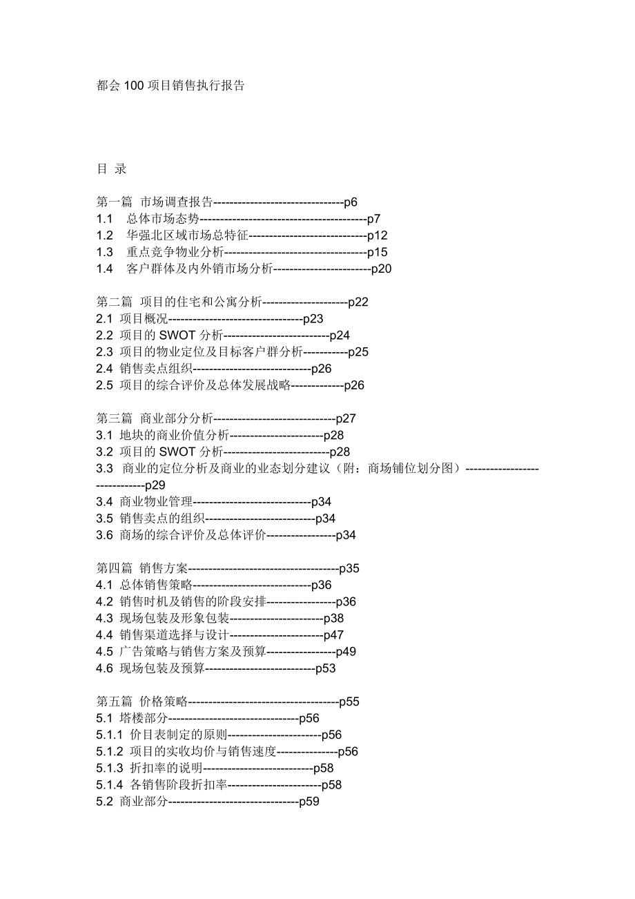 项目销售执行报告.docx_第1页