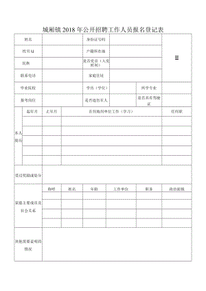 城厢镇2018年公开招聘工作人员报名登记表.docx