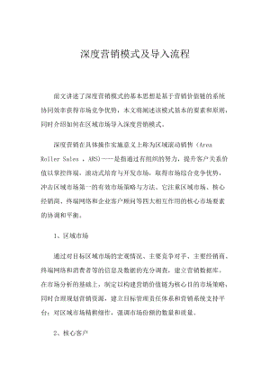 深度营销模式及导入流程讲义.docx