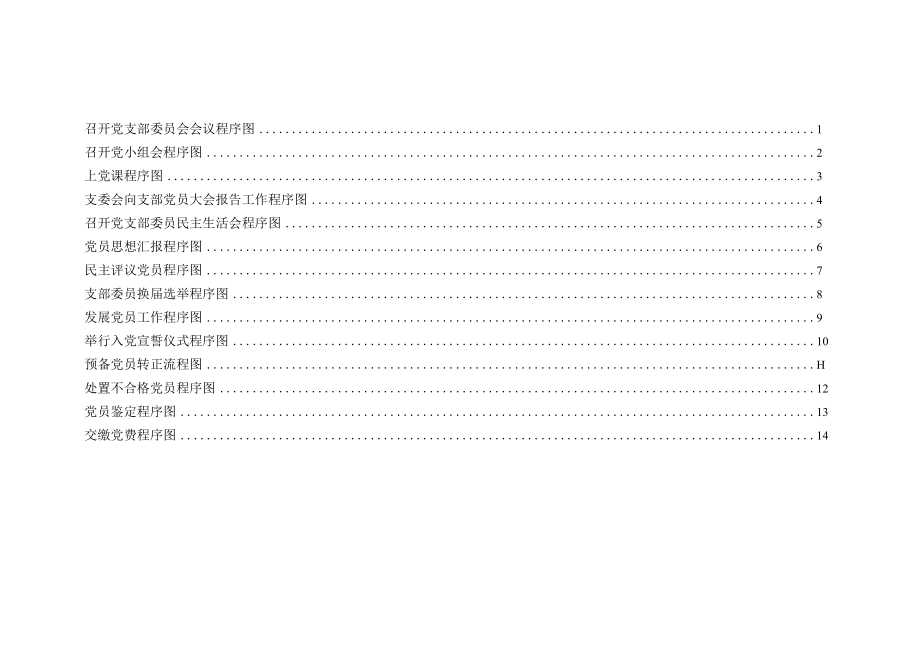 基层党支部党务14项工作流程图.docx_第1页