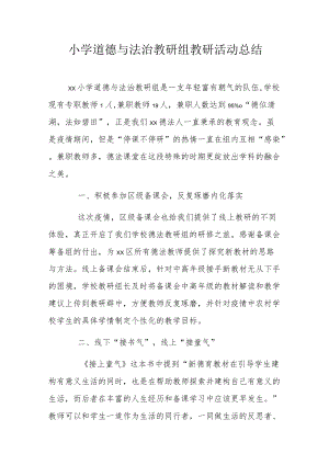 小学道德与法治教研组教研活动总结.docx