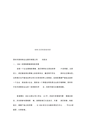 试谈IBM的营销策略.docx