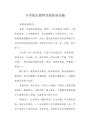 小学校长教师节致辞讲话稿.docx