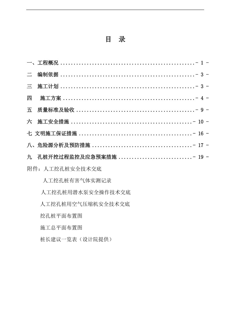 温馨花园人工挖孔桩施工方案.docx_第1页