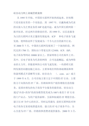 硅谷动力网上商城营销案例分析.docx