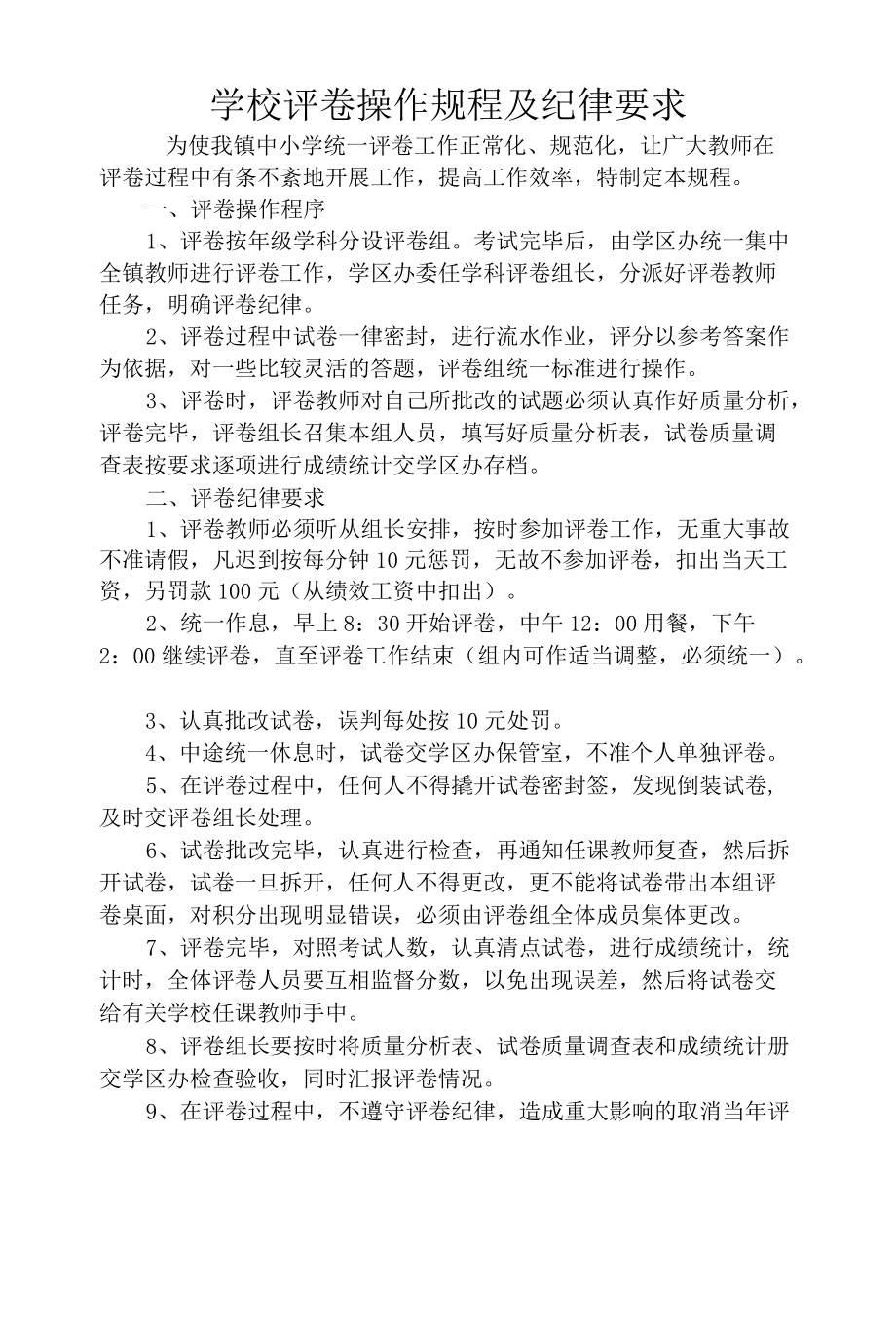 学校评卷操作规程及纪律要求.docx_第1页