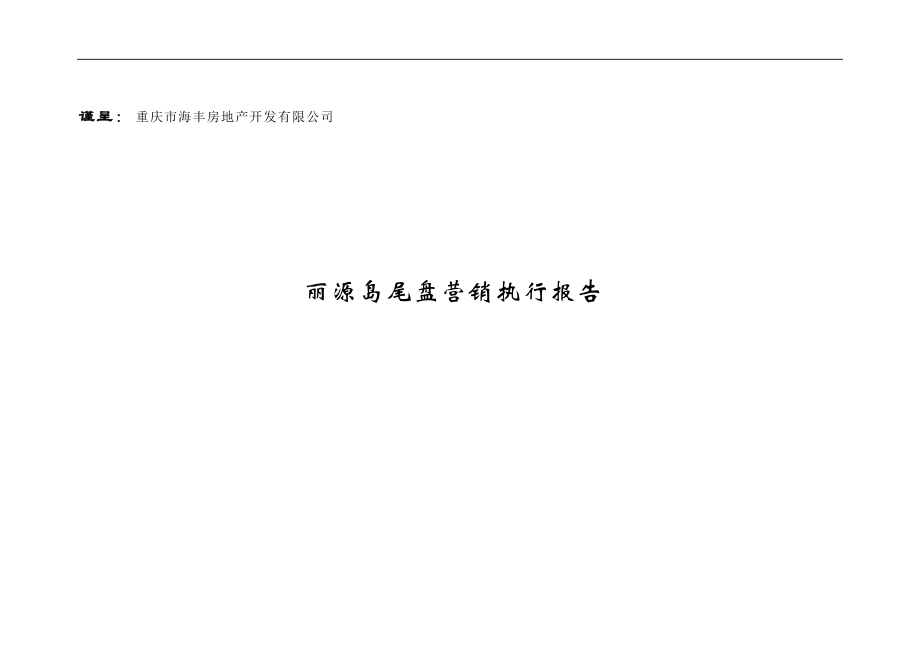 重庆丽源岛尾盘营销执行报告.docx_第1页