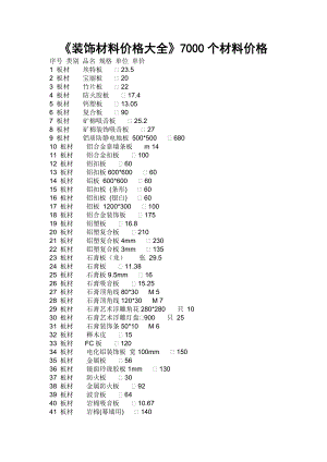 《装饰材料参考价格大全》.docx