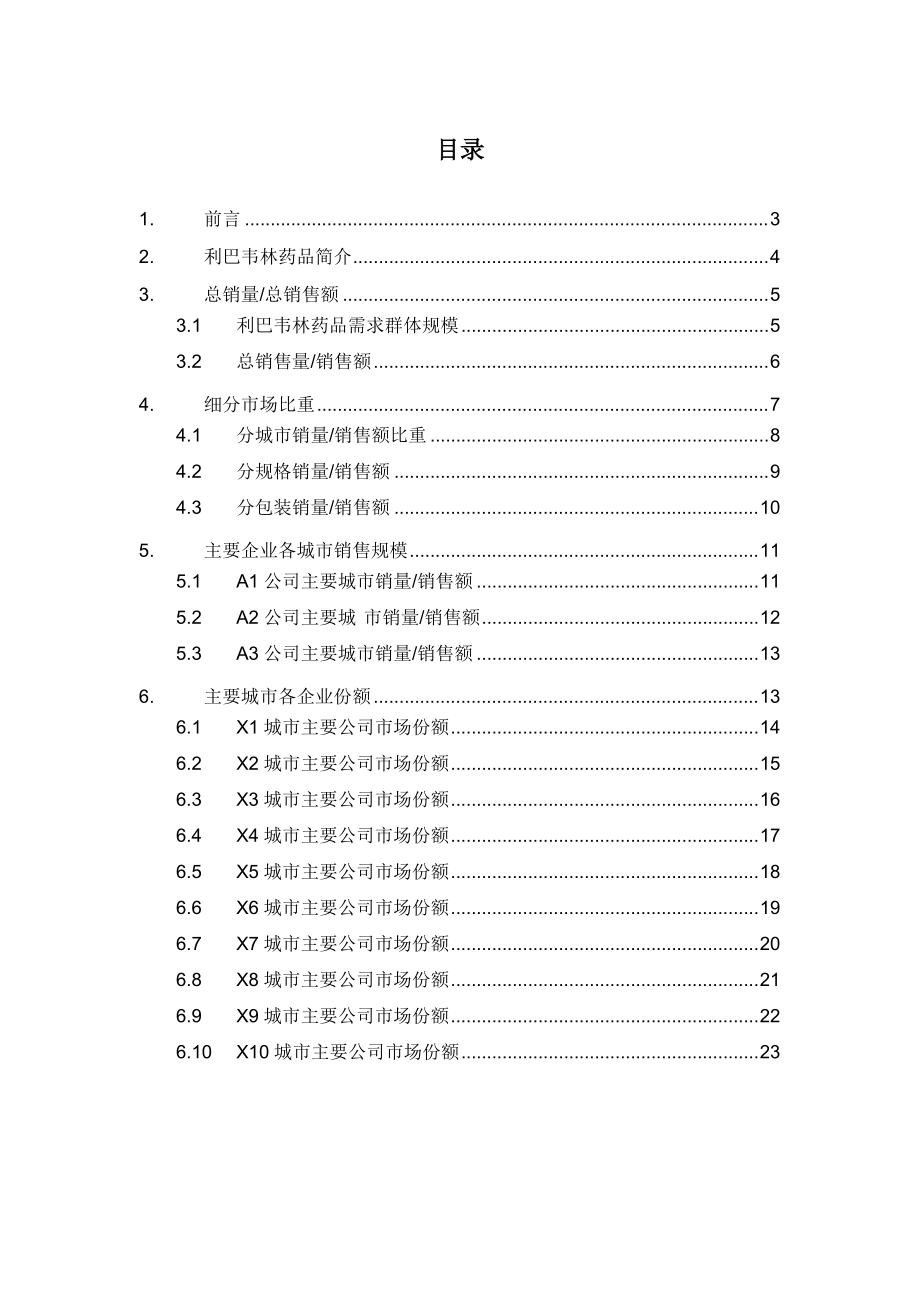 X年利巴韦林药品销售数据市场调研报告.docx_第2页