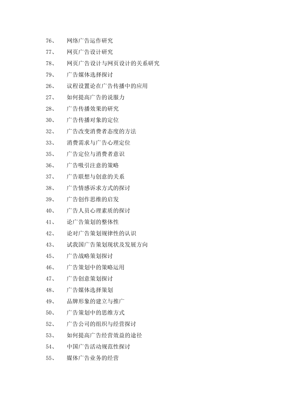 广告学专业毕业论文经典参考选题.docx_第2页