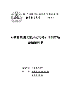 A教育集团北京分公司考研培训市场营销策划书2.docx