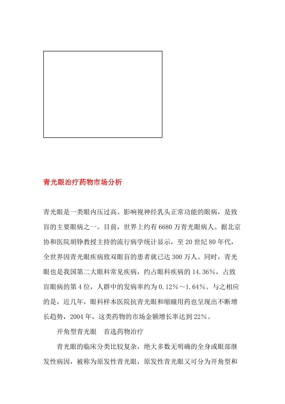 关于青光眼治疗药物市场分析.docx_第1页