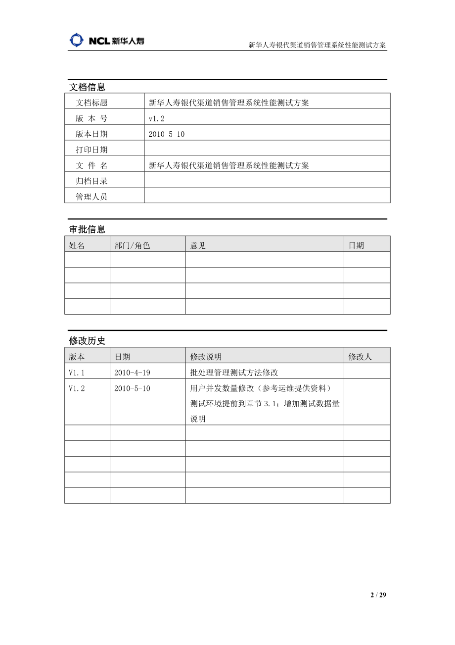 新华人寿销售管理及性能测试管理知识方案.docx_第2页